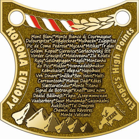 odznaka duża złota Korony Europy