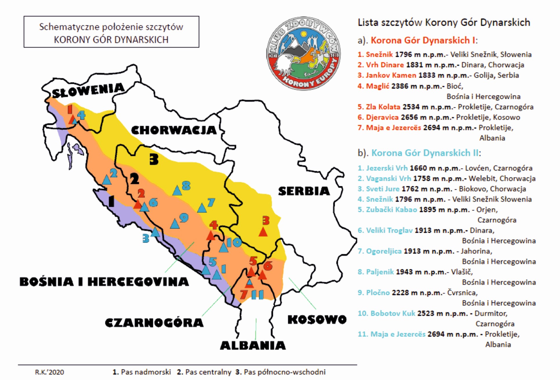 Korona Gór Dynarskich - mapa